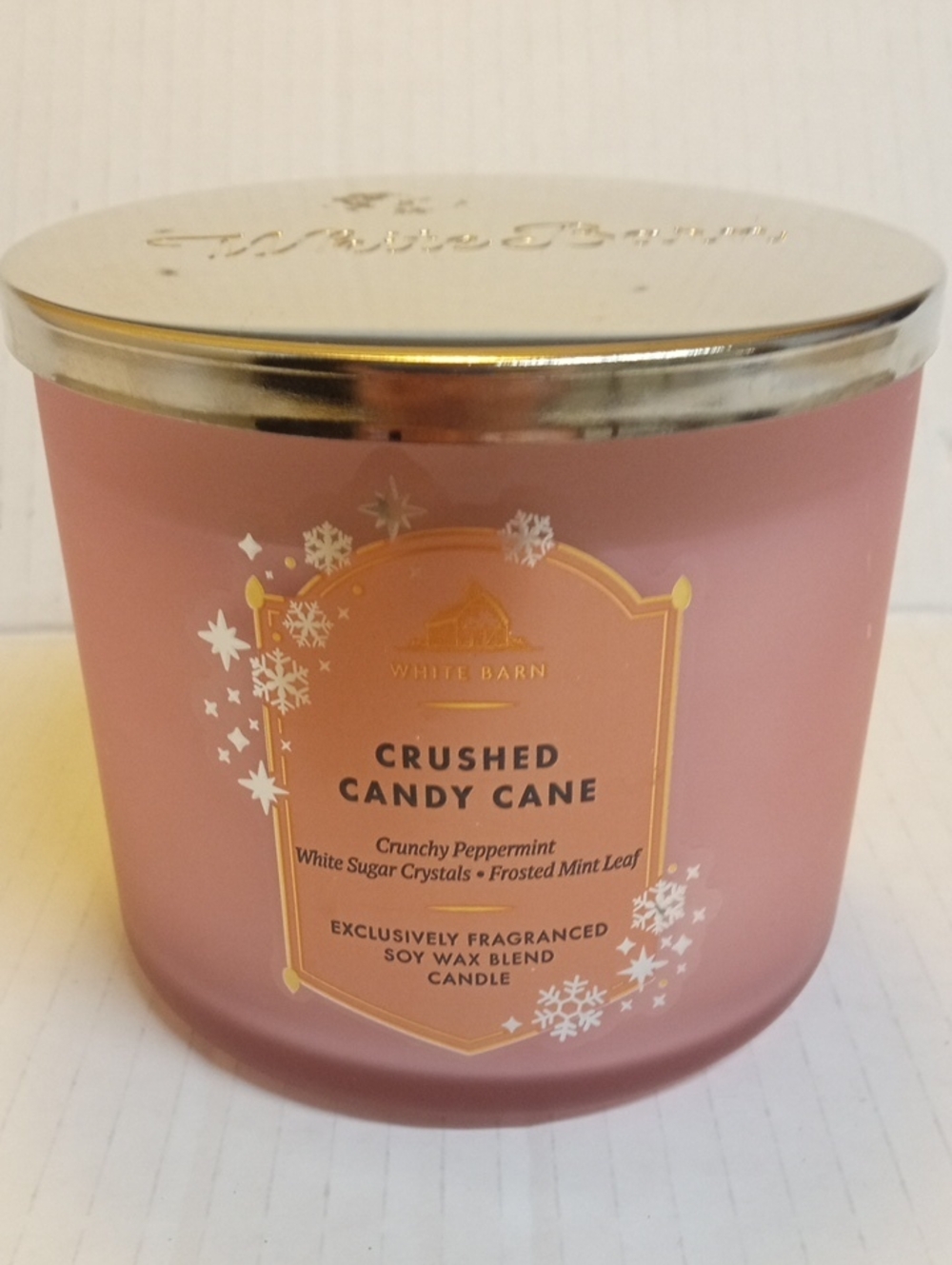 Crushed Candy Cane Candle White Barn 3 Wick 14.5 Oz Candle New See Images
